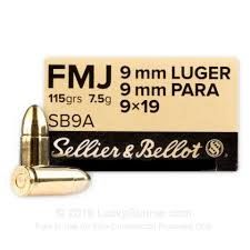 9 mm Sellier & Bellot 115 gr FMJ