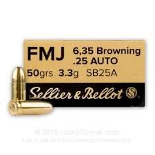 6.35 [25 ACP] Sellier & Bellot 50 gr FMJ